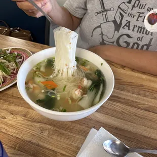 Pho with shrimp