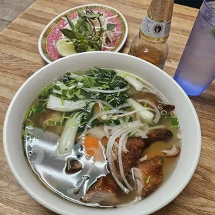 Roast Duck Soup with Rice Noodle.  So tasty!!!