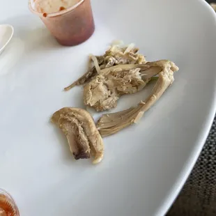 Rotten chicken in chicken rice noodle soup