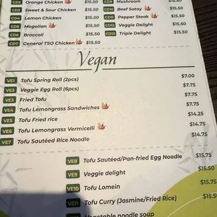 Lots of choices, even Chinese dishes