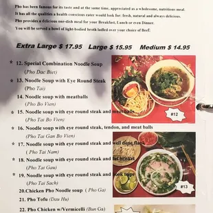 Some of the varieties of pho.