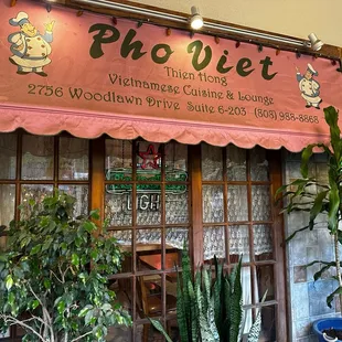 the front of the restaurant