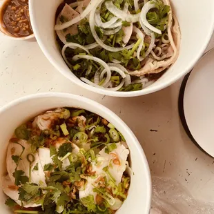 Bun Bo Hue (top) and Viet Ramen (bottom) both takeout