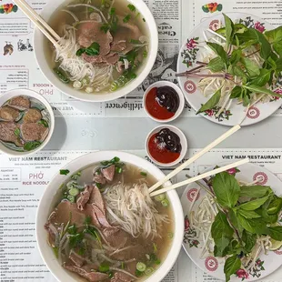 Small top, medium pho on botto