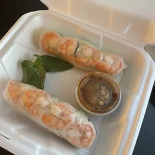 Shrimp and pork spring rolls