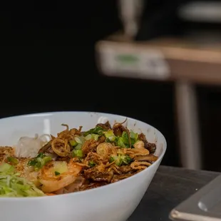 a bowl of food on a table
