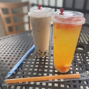 Milk Tea &amp; Passion Fruit Boba
