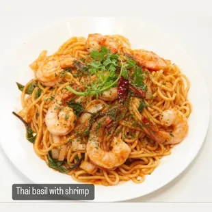 Garlic noodles with shrimp