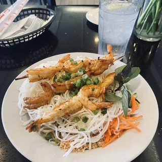 Charbroiled shrimp vermicelli (Bun tom)