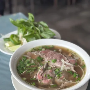 Rare beef and brisket pho