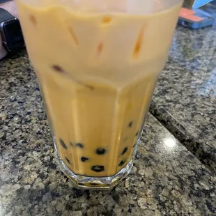 Thai Ice tea with boba (extra cost for boba)