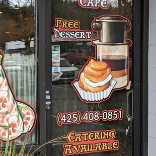 a cupcake shop front window