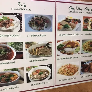 a menu for a restaurant