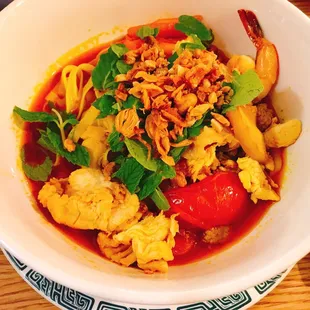 a bowl of food on a table