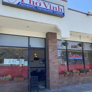 the front of the restaurant