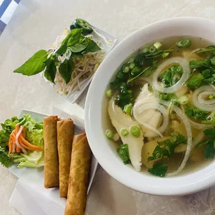 P16. Pho Chicken and A5 Crispy Vietnamese Egg rolls