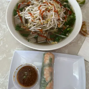 A2 shrimp spring rolls P15. Pho Meatballs Delicious!