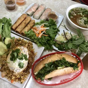 BM2. Grilled chicken Banh mi  C3. Grilled Chicken rice platter P9. Pho Brisket and Tendon