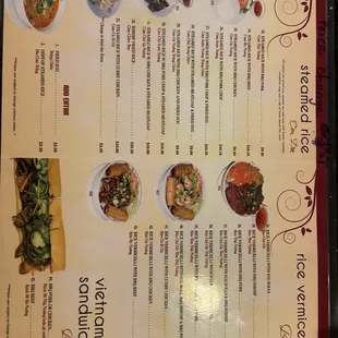 the menu