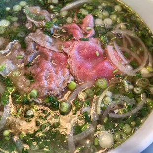 Husband's fave pho - rare steak and brisket
