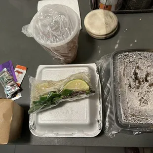 When you order take out, everything is well wrapped for security!