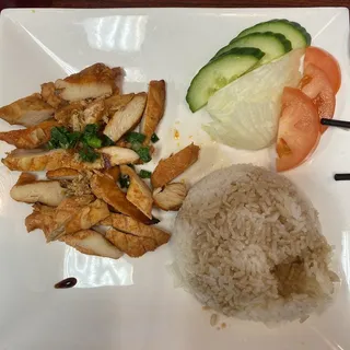 15. Charbroiled Chicken Over Rice with Salad