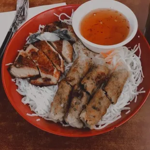 43 BBQ Chicken and Imperical Rolls Vermicelli