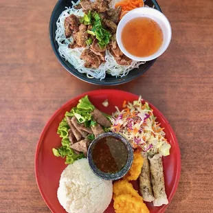 45. BBQ Pork and Imperical Rolls Vermicelli (no rolls), Fried Shrimp Special Combo C (01/2025)