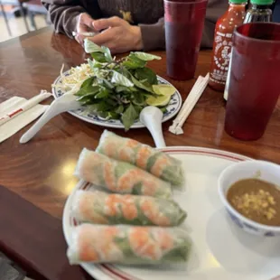 Classic shrimp and pork spring rolls!