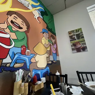 Restaurant mural