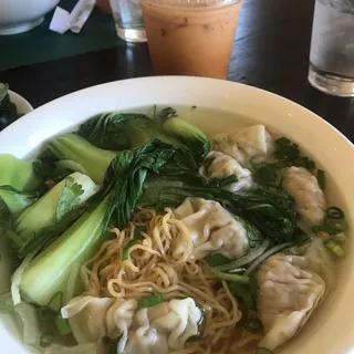 Wonton, Egg Noodles, Bok Choy, BBQ Pork (xa xiu)