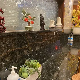 a view of a kitchen counter