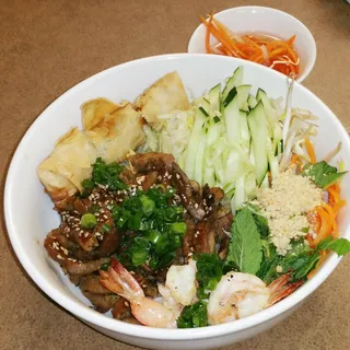 Grilled Pork, Shrimp, and Egg Rolls