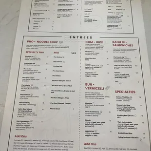 menu