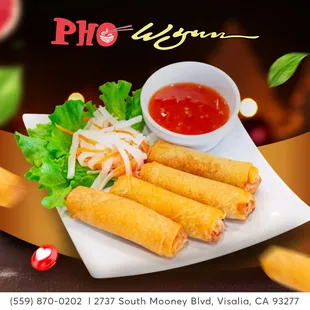 Each bite of flavorful spring rolls, paired with sweet and sour fish sauce, is simply irresistible!