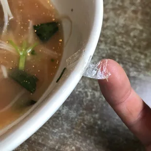 Plastic in pho soup