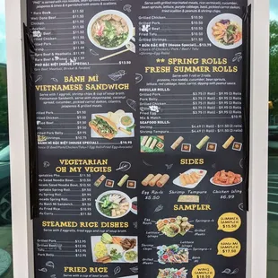 Menu posted outside. Full menu.