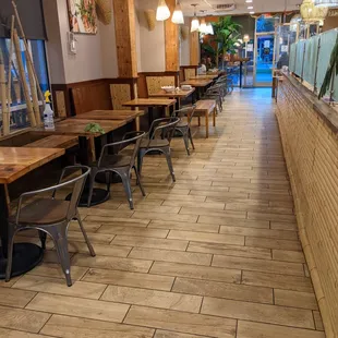 Inside. Dining room. This is most of the space. This is a fast-casual place where you order at the counter and food is brought to you.