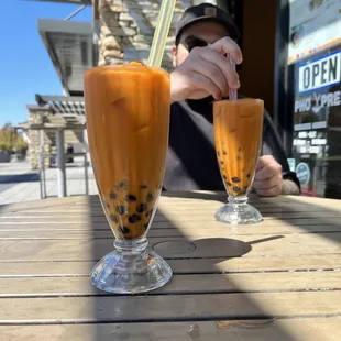 Thai Iced Tea with Boba