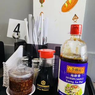 Condiments (loved that they had little dishes for dipping, very rare in most restaurants)