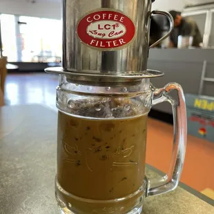 Vietnamese style coffee w/ condensed milk