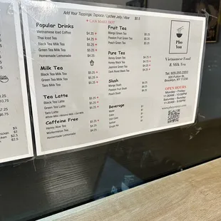 menu