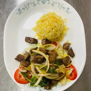 Shaking Beef with Fried Rice