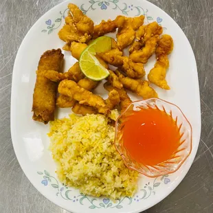 Lemon Chicken with Fried Rice
