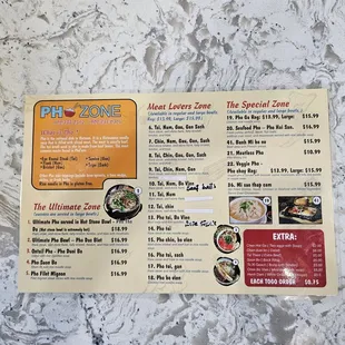 menu