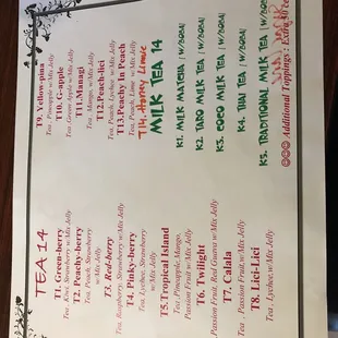 the menu