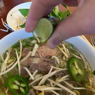 Pho with the various accoutrements available