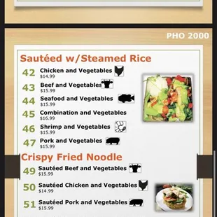 Updated menu