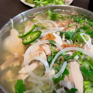 Chicken pho with zucchini noodles