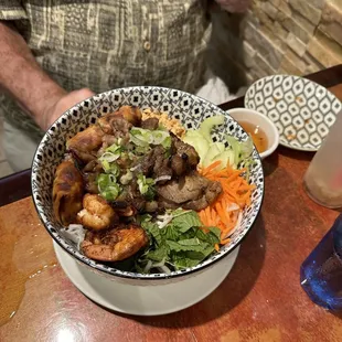 Pork  and shrimp vermicelli bowl